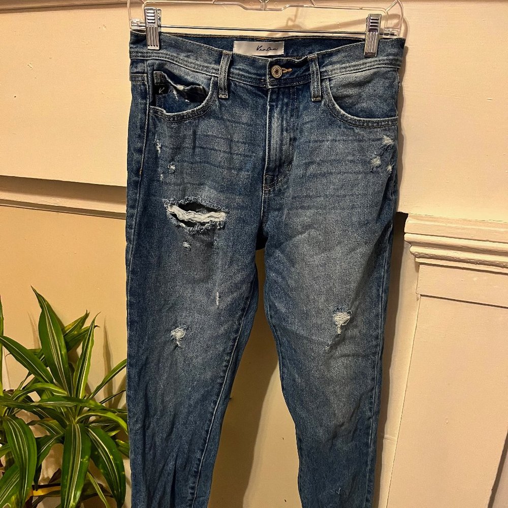 VICI -Zach High Rise Distressed Straight Leg Denim